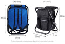 Blue Insulated Cooler Backpack Chair - Foldable Stool for Picnics & BBQ-5
