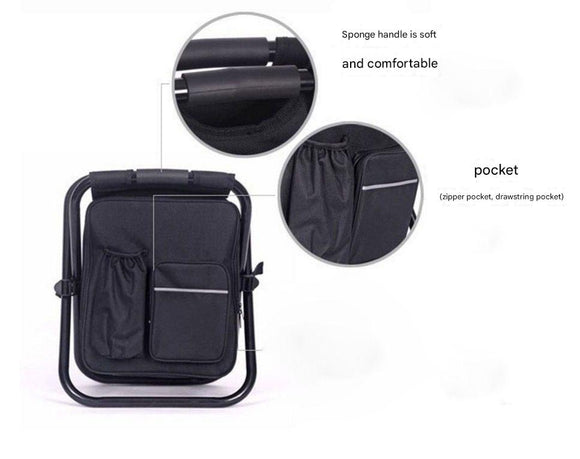 Camouflage Insulated Cooler Backpack Chair - Foldable Stool for Picnics & BBQ