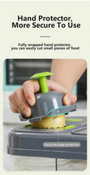 Green And Grey Ultimate 12-in-1 Multi-Functional Vegetable Slicer Dicer Chopper - Mandoline with Storage Containers & Drain Basket-7