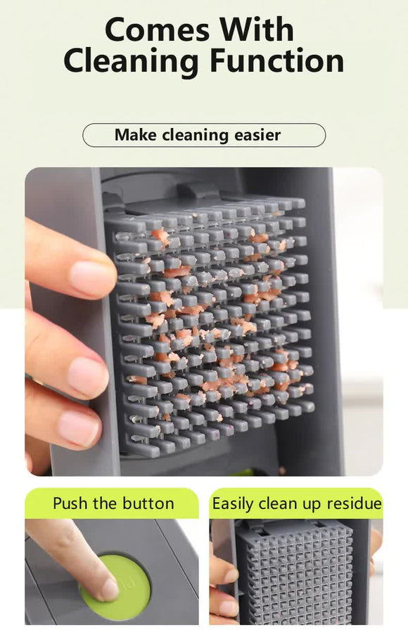 Green And Grey Ultimate 12-in-1 Multi-Functional Vegetable Slicer Dicer Chopper - Mandoline with Storage Containers & Drain Basket