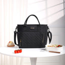 Black Chic Insulated Lunch Tote Bag - 11L Large Capacity Cooler for Work, Picnic & Travel - Durable Oxford Fabric-1