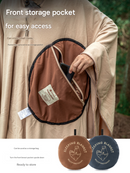 Khaki Cozy 4-in-1 Wearable Fleece Poncho Sleeping Bag - Multifunctional Camping Blanket with Detachable Hood-4