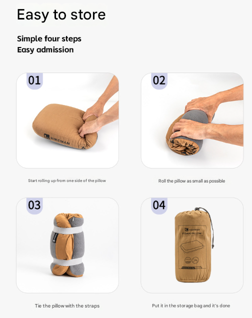 Purple Reversible Memory Foam Travel Pillow - All-Season Comfort Neck Support for Deep Sleep & Portability