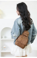 Black Stylish PU Leather Sling Crossbody Bag for Women - Multi-Pocket Chest Pack with Adjustable Wide Strap-5