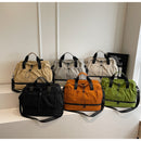 Grey and Black Large Capacity Travel Bag with Wet/Dry Separation - Canvas + Polyester, Lightweight Handbag for Short Trips and Fitness, Fits on Luggage-2