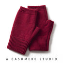 Red Color Block Cashmere Fingerless Gloves for Women Autumn Winter Outdoor Cold Protection Warm Knitted Gloves-1