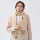 Khaki USB Electric Heated Scarf - 3-Level Heat Setting Winter Neck Warmer-1