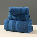 Blue Premium 3-Piece 100% Cotton Towel Set - Ultra Soft, Absorbent & Quick-Dry for Bathroom-1