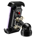 Black Heavy Duty Bike Phone Mount - Anti-Shake Motorcycle Holder with Secure Lock, 360 Rotation Cradle for All-Terrain Cycling-2