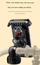 Black Heavy Duty Bike Phone Mount - Anti-Shake Motorcycle Holder with Secure Lock, 360 Rotation Cradle for All-Terrain Cycling-8