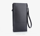 Black Men's Business Casual Long Wallet Clutch - PU Leather Large Capacity Phone & Card Holder with Wrist Strap-4