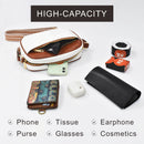 Double Zipper Black White Brown Chic Quilted Crossbody Bag - Vintage PU Leather Shoulder Purse with Adjustable Strap-2