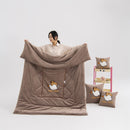 Brown Kapybara - 2-in-1 Foldable Car Pillow Blanket - Cozy 40x40cm Pillow, Unfolds to 100x150cm Blanket for Travel and Office Naps-1