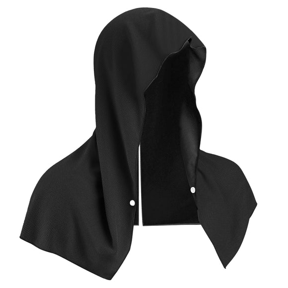 Black 5-Pack Instant Cooling Towel Set - UPF Sun Protection Hooded Ice Towels for Sports & Outdoor Activities