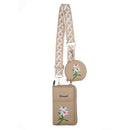 Beige Chic Floral Embroidered 2-in-1 Crossbody Phone Bag with Coin Purse-1