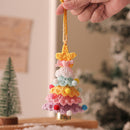 2PCS Orange Handmade-Style Crochet Christmas Tree Ornament - Festive Plush Hanging Decor for Home & Car-1