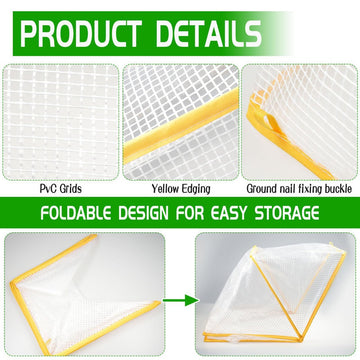 3 piece White Foldable Raised Garden Bed Cover - Vegetable Plant Protector(80 x 34 x 35 cm) - 0
