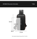 Gray Gold Modern Anti-Theft Sling Bag for Men - Crossbody Backpack with USB Port & Combination Lock-5