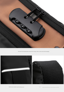 Blue Modern Anti-Theft Sling Bag for Men - Crossbody Backpack with USB Port & Combination Lock-3