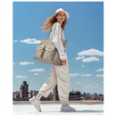 Black Women's Multi-Pocket Tote Bag - Large Quilted Travel Handbag for Work, Gym, and More-6