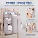 Dark grey Foldable Baby Crib Storage Hanging Bag - Large Capacity Organizer for Cribs and Changing Tables-3