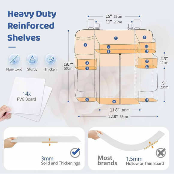 Beige Foldable Baby Crib Storage Hanging Bag - Large Capacity Organizer for Cribs and Changing Tables