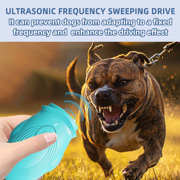 Black 2-in-1 Ultrasonic Dog Repellent & Trainer - Portable USB Rechargeable Anti-Barking Device