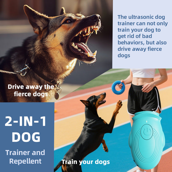 Orange 2-in-1 Ultrasonic Dog Repellent & Trainer - Portable USB Rechargeable Anti-Barking Device