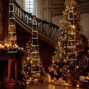 Festive Climbing Santa LED Ladder Light - USB Powered Outdoor Christmas Hanging Decoration with Remote(1.7m)-4