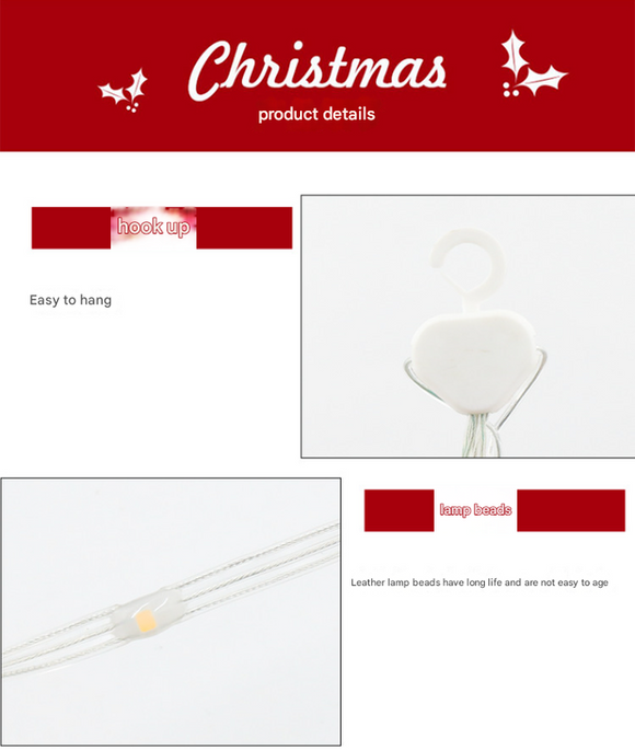 Festive Climbing Santa LED Ladder Light - USB Powered Outdoor Christmas Hanging Decoration with Remote(1.7m)