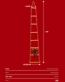 Festive Climbing Santa LED Ladder Light - USB Powered Outdoor Christmas Hanging Decoration with Remote(1.7m)-7