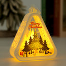 White Christmas tree Charming Christmas Scene Mini Lanterns (Set of 3) - Battery Operated LED Lights for a Cozy Holiday Glow-1