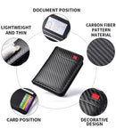 Black Sleek Carbon Fiber Vertical Wallet for Men - Slim Bifold Card Holder with Clear ID Window-4