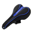 Black and blue Mountain Bike Saddle - Comfortable and Durable Bicycle Seat for MTB and Road Bikes-1