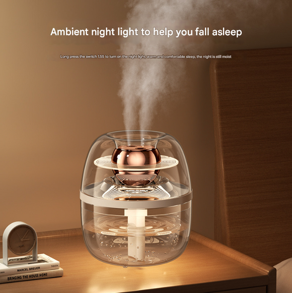 Green Crystal Clear Dual Mist Humidifier - Ultrasonic Cool Mist & Quiet Operation with Ambient Night Light for Bedroom & Office