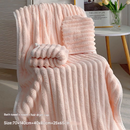 Pink Plush Ribbed Coral Fleece 3-Piece Towel Set - Ultra Soft & Absorbent Bath, Hand Towel and Hair Wrap-1