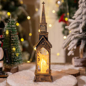 3-pcs Church Angel Vintage Christmas Church LED Lantern - Battery Operated Decorative Holiday Night Light