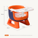 Orange Baby Floor Seat & Booster Dining Chair with Removable Tray - Safe, Stable & Fun Squeaky Cushion-9