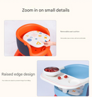 Grey Baby Floor Seat & Booster Dining Chair with Removable Tray - Safe, Stable & Fun Squeaky Cushion-7