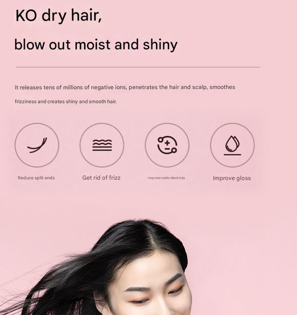 White Ultra-Lightweight Ionic Cordless Hair Dryer, USB Rechargeable Portable Blow Dryer with Cool Air for Travel & Home