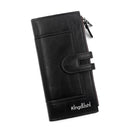 Black Women's Stylish Long Wallet - Multi-Card Slot PU Leather Clutch with Phone Pocket & Coin Zipper-1