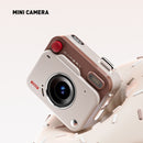 Khaki brown Retro Mini Digital Camera Keychain - 48MP Portable Pocket Camcorder with 1080p HD Video-1