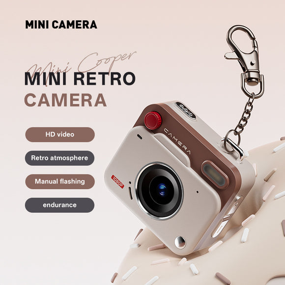 Red Retro Mini Digital Camera Keychain - 48MP Portable Pocket Camcorder with 1080p HD Video