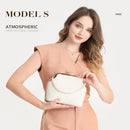 Black Elegant Vintage Kiss-Lock Purse with Pearl Straps - Textured Frame Clutch Bag-3