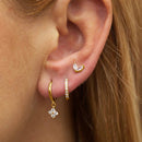 Three-piece set Gold Delicate CZ Earring Stacking Set - Huggie Hoops & Studs for Multiple Piercings-1