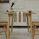2-PCS Christmas Edition Bohemian Woven Table Runner with Tassels - Rustic Farmhouse Decor for Dining & Coffee Tables-1