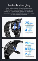 2-in-1 Smartwatch with Built-in TWS Earphones - IP67 Waterproof, Health Monitoring & CNC Metal Design(Silver rubber)-8