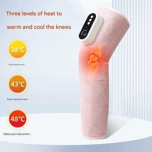 Rechargeable Air Compression Leg Massager with Heat Therapy for Knee & Calf Relief(grey-Double)