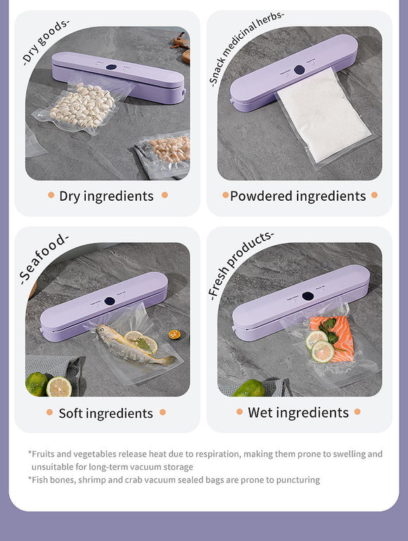 Wireless Portable Vacuum Sealing Machine - Automatic Food Sealer with LCD Display & Dual Modes(White)