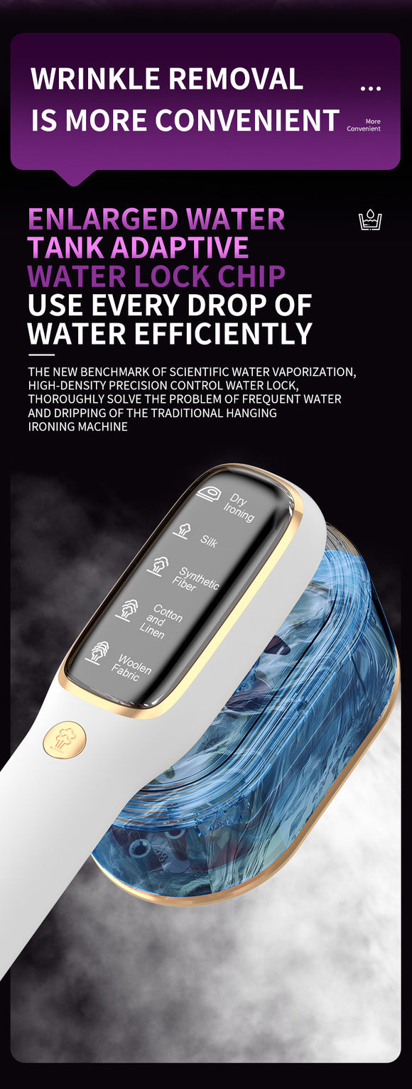 Portable Handheld Garment Steamer & Mini Iron - Smart Temperature Control, Rapid Heating & Powerful Steam for All Fabrics(White)